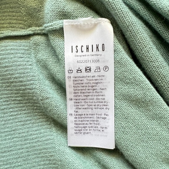 Ischiko By OSKA Knit Sweater Long Sleeve Green Blend Wool Cashmere Relaxed 1 S - Picture 5 of 9